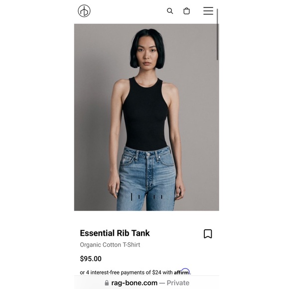 Rag & Bone The Essential Ribbed Tank - Picture 6 of 8